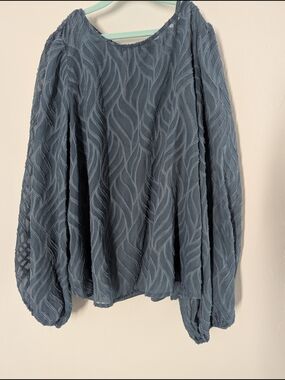 Jealous Tomato Slate Blue Textured Blouse